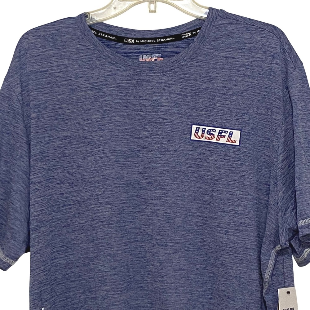 USFL Micro Perforated T-Shirt Mens‎ XL Blue Football Sports Athleisure Fitness